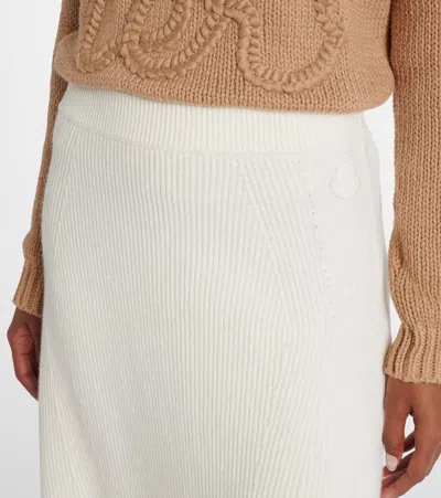Moncler Ribbed-knit Wool And Cashmere Midi Skirt