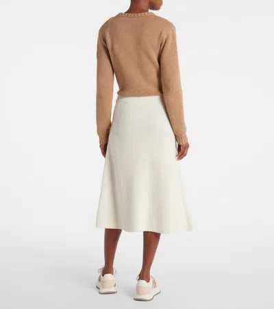Moncler Ribbed-knit Wool And Cashmere Midi Skirt