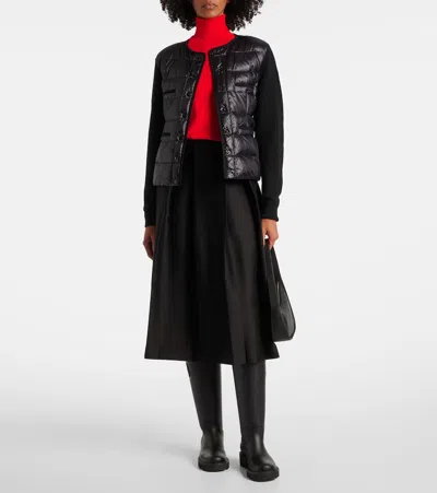 Moncler Down-paneled Virgin Wool Cardigan