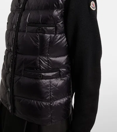Moncler Down-paneled Virgin Wool Cardigan