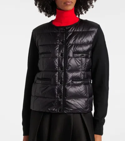 Moncler Down-paneled Virgin Wool Cardigan