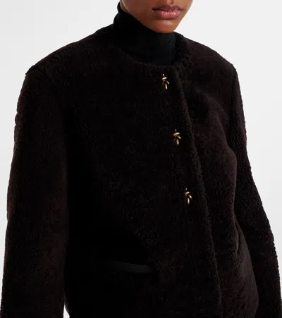 Moncler Cropped Leather-trimmed Down Jacket