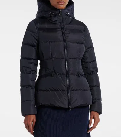 Moncler Long Sleeve Down Jacket In Blue