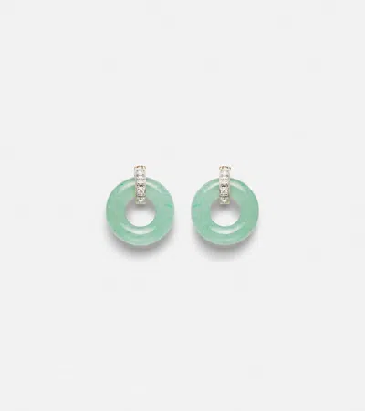 Mateo 14kt Gold Earrings With Jade And Diamonds In Green