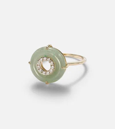 Mateo 14kt Gold Ring With Jade And Diamonds