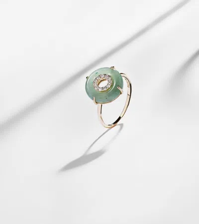 Mateo 14kt Gold Ring With Jade And Diamonds