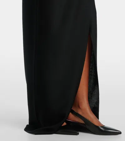 Balmain 6 Buttons Long Halterneck Knit Dress Clothing In Black