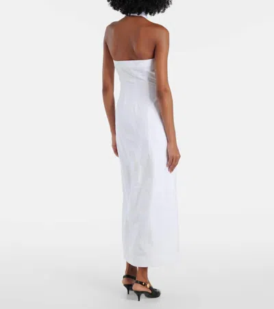 Balmain Open-back Buttoned Poplin Shirt Dress In White