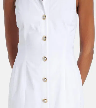 Balmain Open-back Buttoned Poplin Shirt Dress In White