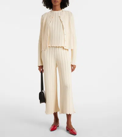 Altuzarra Mariette Scalloped Pointelle Cotton Cardigan