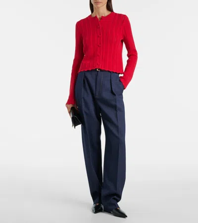 Altuzarra Mariette Scalloped Pointelle Cotton Cardigan