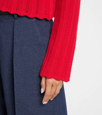 Altuzarra Mariette Scalloped Pointelle Cotton Cardigan