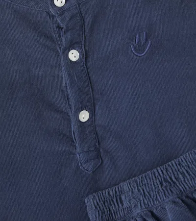 Molo Enoz And Sois Cotton Shirt And Pants Set In Blue
