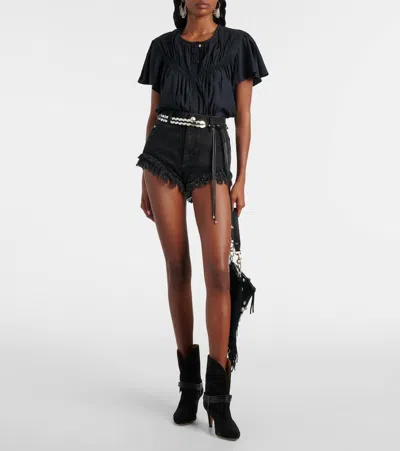 Isabel Marant Synda Gathered Top In Animal Print