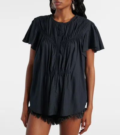 Isabel Marant Synda Gathered Top In Animal Print