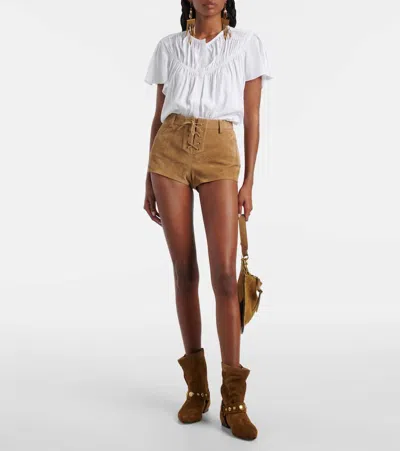 Isabel Marant Synda Gathered Modal-blend Blouse In Animal Print