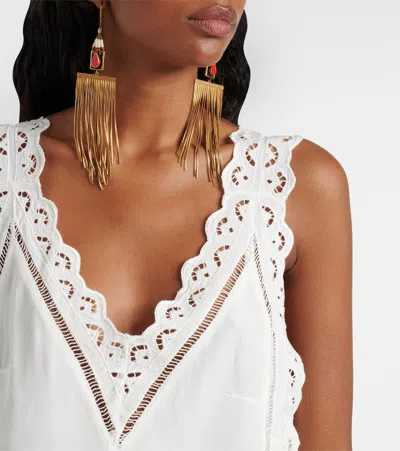 Isabel Marant Fradela Lace-trimmed Crêpe Top