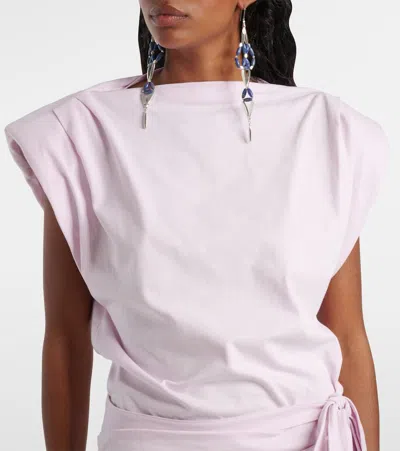 Isabel Marant Marielle Cotton Jersey Minidress In Pink