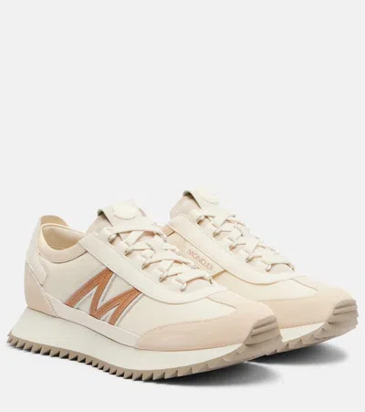 Moncler Pacey2 Suede And Nubuck Low-top Sneakers In Neutral