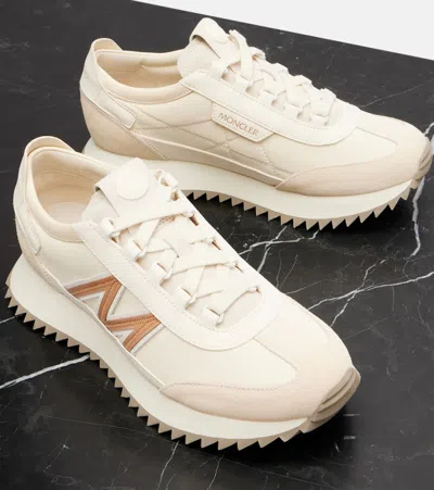 Moncler Pacey2 Suede And Nubuck Low-top Sneakers In Neutral