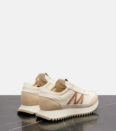 Moncler Pacey2 Suede And Nubuck Low-top Sneakers In Neutral