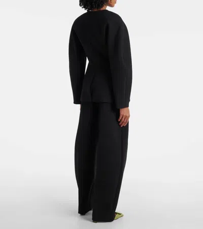 Jacquemus Tailored Blazer Peplum Structured Shoulders In Black