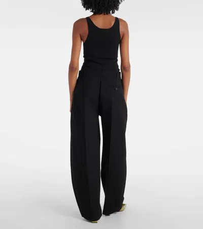 Jacquemus 'le Pantalon Paseo' Black Pants With Belt Loops And Wide Leg