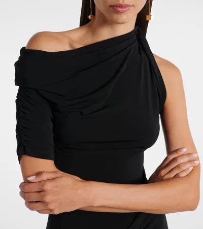 Jacquemus La Mini Robe Drapeado Asymmetric Draped Stretch-jersey Mini Dress