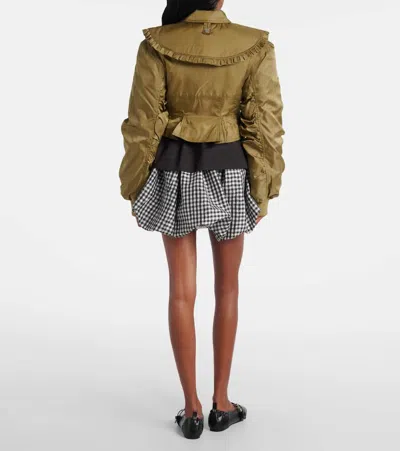 Ganni Cropped Ruched Bomber Jacket