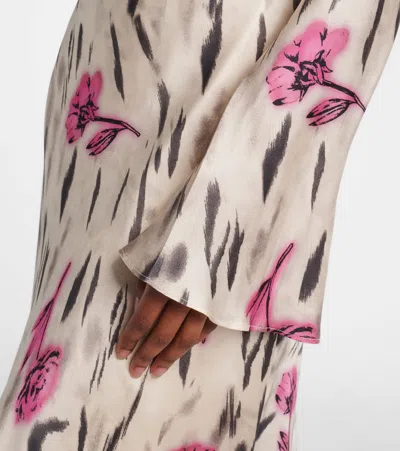 Ganni Floral Print Maxi Dress In Multi