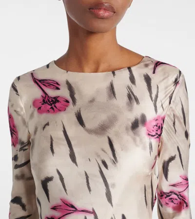Ganni Floral Print Maxi Dress In Multi