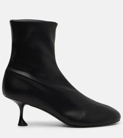 Proenza Schouler Tee Crinkled-leather Ankle Boots In Black