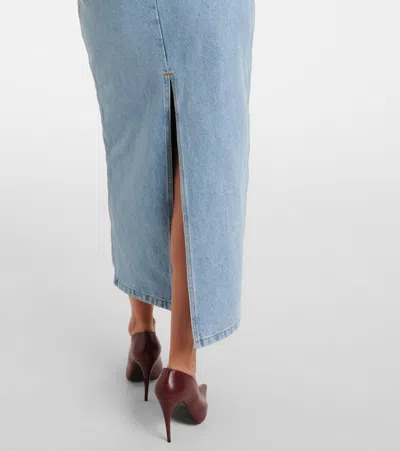Magda Butrym Sleeveless Square Neckline Denim Dress With Back Slit