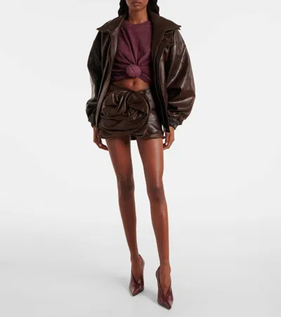 Magda Butrym Oversized High Neck Leather Jacket