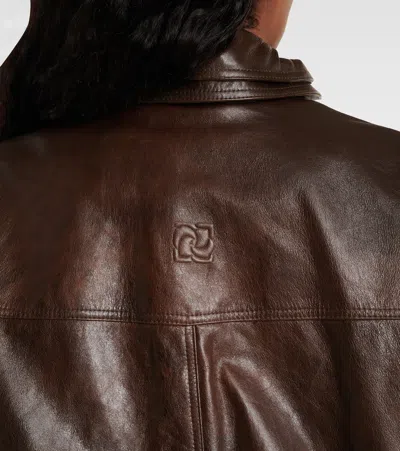 Magda Butrym Oversized High Neck Leather Jacket