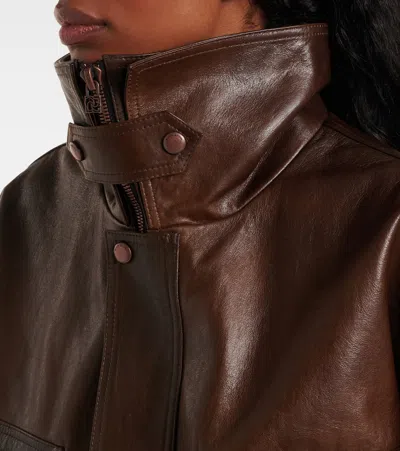 Magda Butrym Oversized High Neck Leather Jacket
