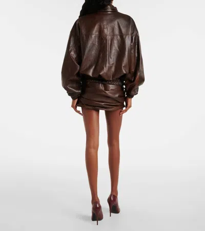 Magda Butrym Oversized High Neck Leather Jacket