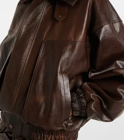 Magda Butrym Oversized High Neck Leather Jacket