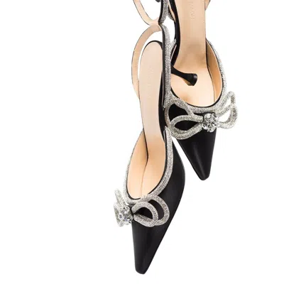 Mach&mach 65 Double-bow Crystal-embellished Satin Pumps