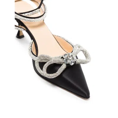 Mach&mach 65 Double-bow Crystal-embellished Satin Pumps