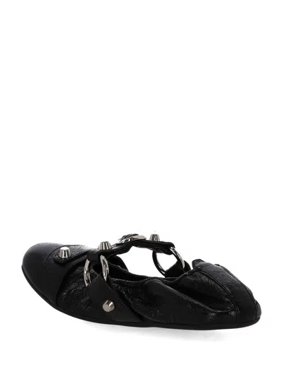 Balenciaga Black Lamb Leather Shoes With Striking Metallic Accents