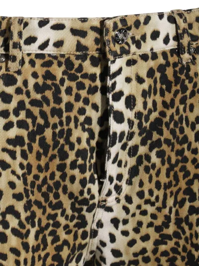 Blumarine Animalier Five Pocket Trousers In Brown