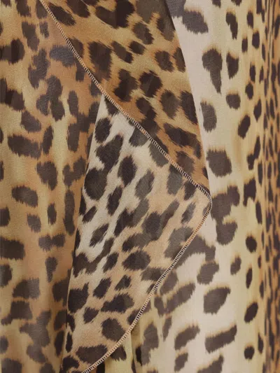 Blumarine Silk Chiffon Leopard Shirt