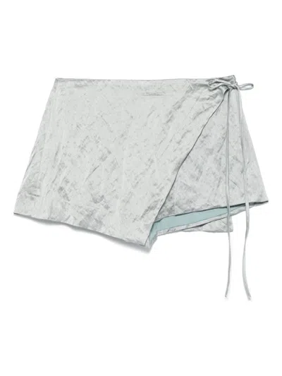 Blumarine Mirage Grey Satin Shorts