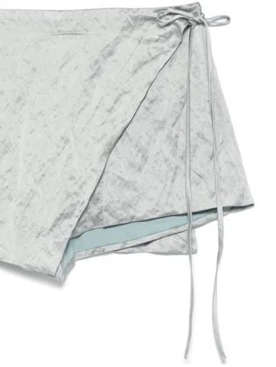 Blumarine Mirage Grey Satin Shorts