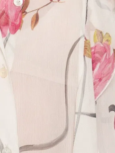 Blumarine Women Floral Silk Chiffon Shirt
