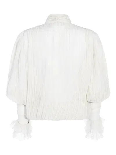 Blumarine White Silk Chiff Blouse