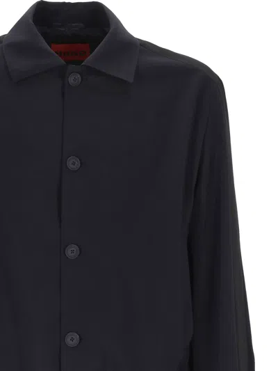 Hugo Boss Collared Buttoned Jacket Ribbed Hem