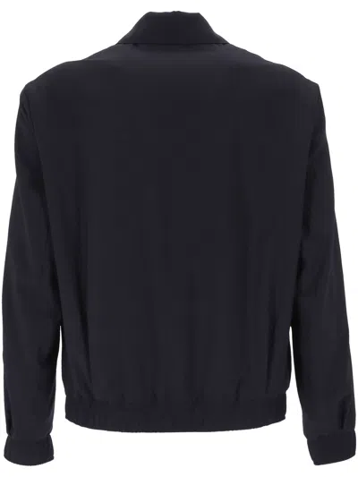 Hugo Boss Collared Buttoned Jacket Ribbed Hem