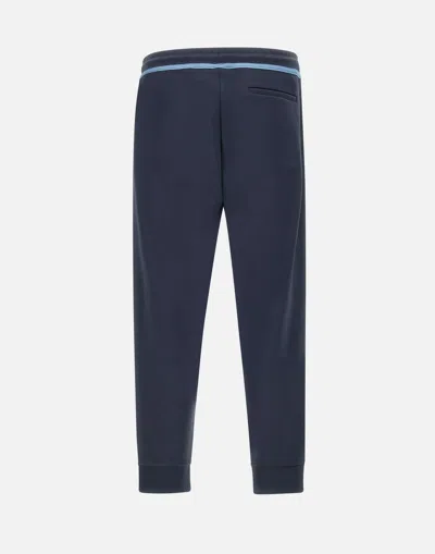 Hugo Boss Boss Hadiko Tape Blue Cotton Joggers In Blue